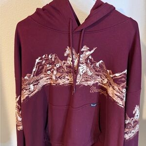 Wrangler Burgundy Western Graphic Hoodie